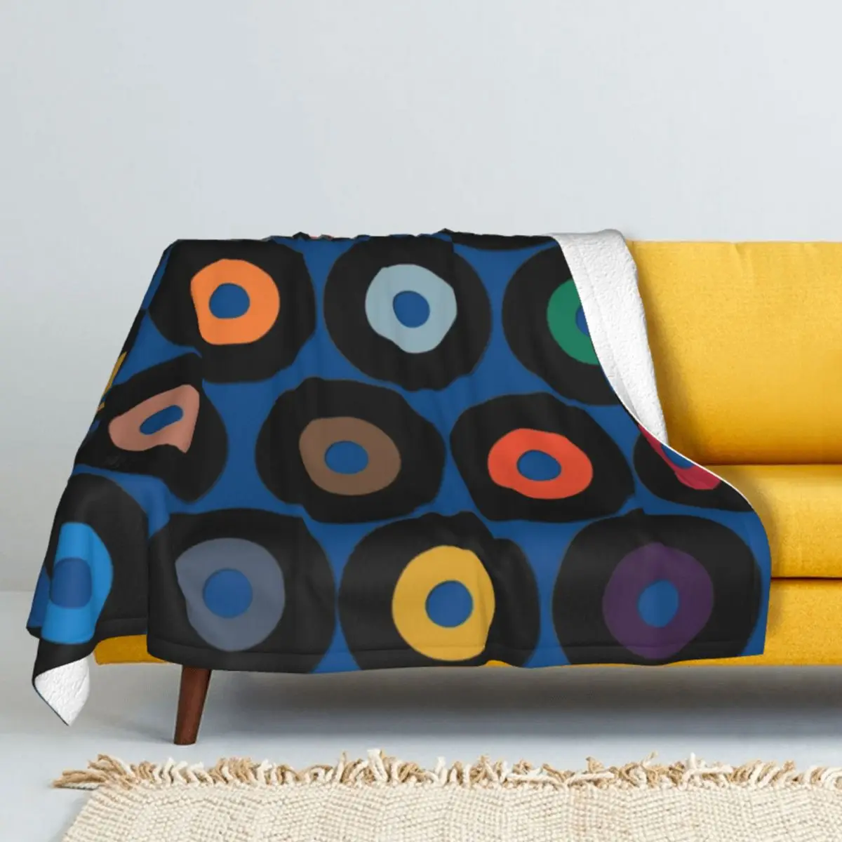 

VINYL Blue Winter Thicken Double layer Wool woolen Blanket Flannel Quilt warmth bedclothes Sofa Child Birthday