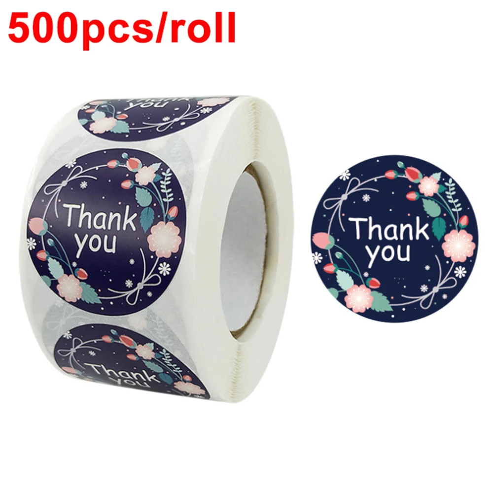 500 этикеток в рулоне круглые фиолетовые светящиеся наклейка спасибо этикетки для