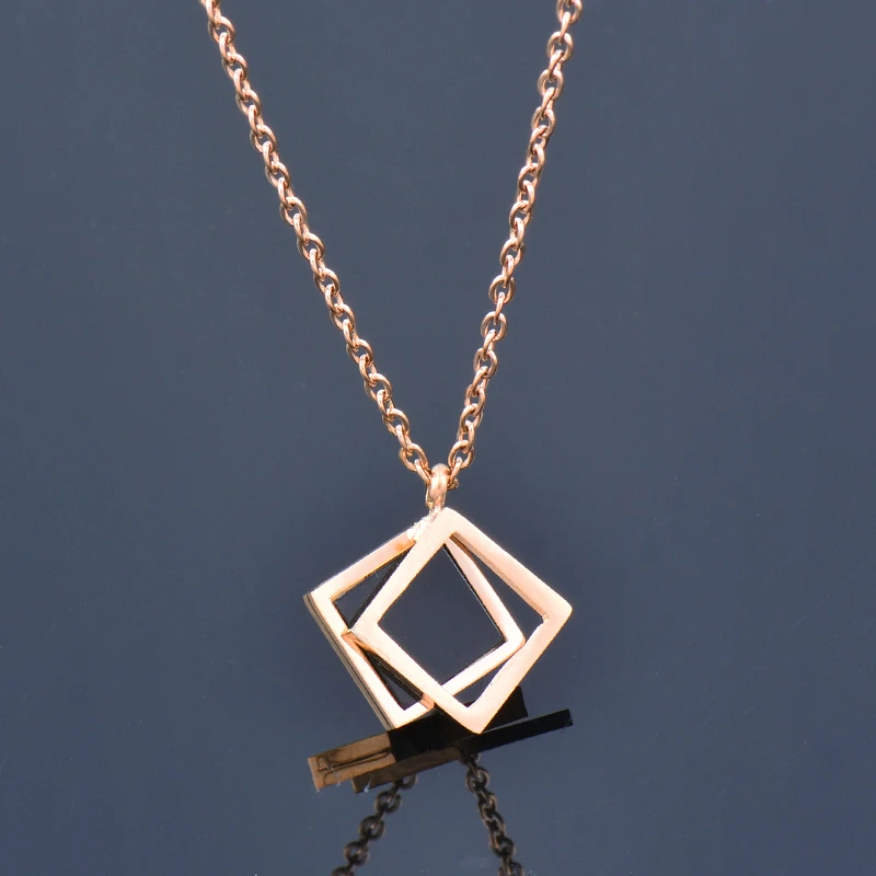 SINLEERY Fashion Stainless Steel Black Square Shape Jewelry Necklace Earring Set For Women 2021 New Arrival TZ031 SSK | Украшения и