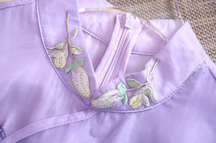 Женское платье-Ципао из органзы элегантное ТРАПЕЦИЕВИДНОЕ ПЛАТЬЕ в стиле ретро с