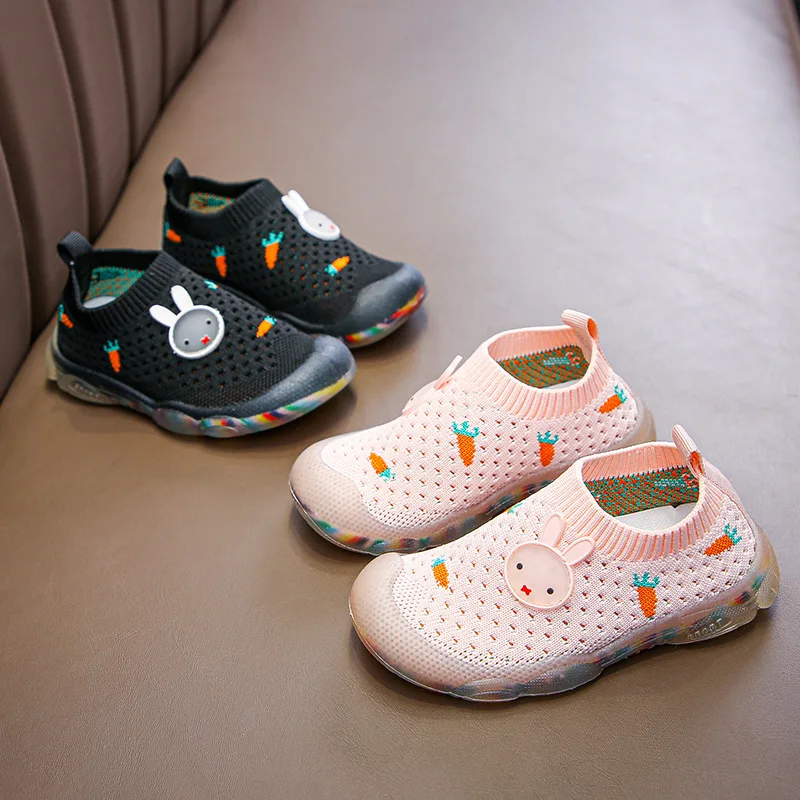 

Дышащая вязаная обувь для мальчиков и девочек, модные детские кроссовки с мягкой подошвой, без шнуровки, детская обувь для малышей, Размер ...