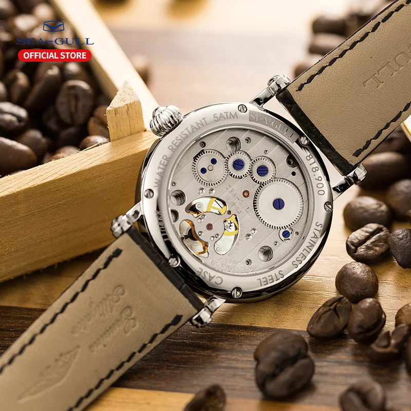 Часы с чайкой мужские механические часы tourbillon сапфировые из турбийона скелетом