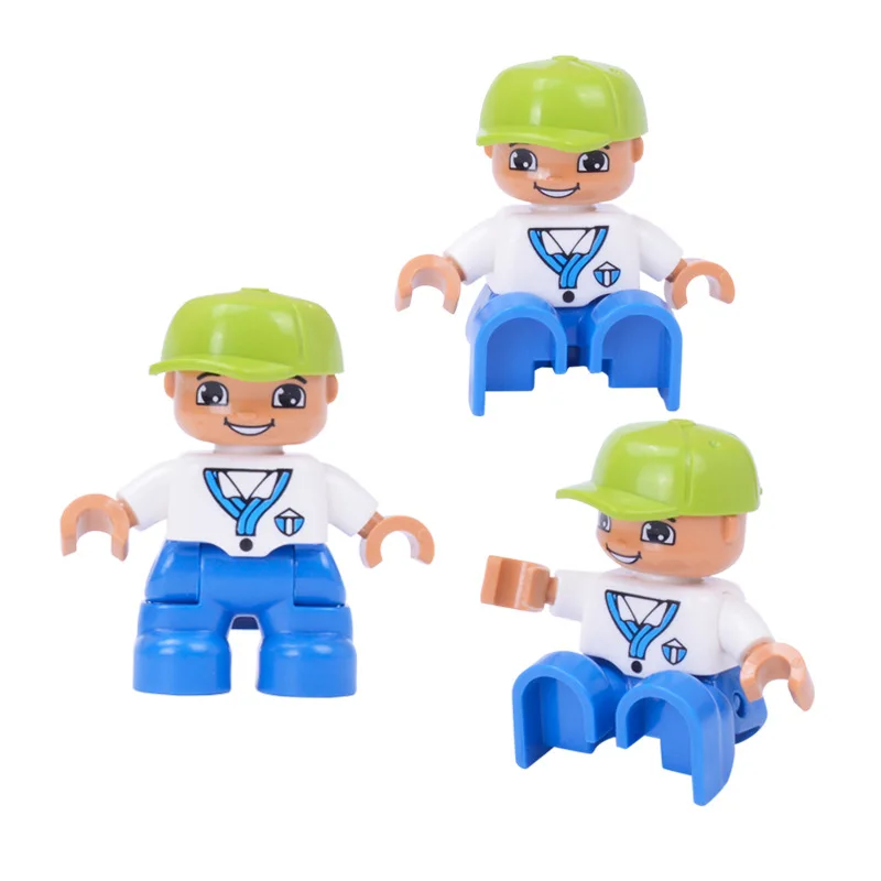 

New 6Pcs Big Size Building Blocks Compatible Brand Double Profession Family Pirate Police Captain Figures Toys for Children Toys