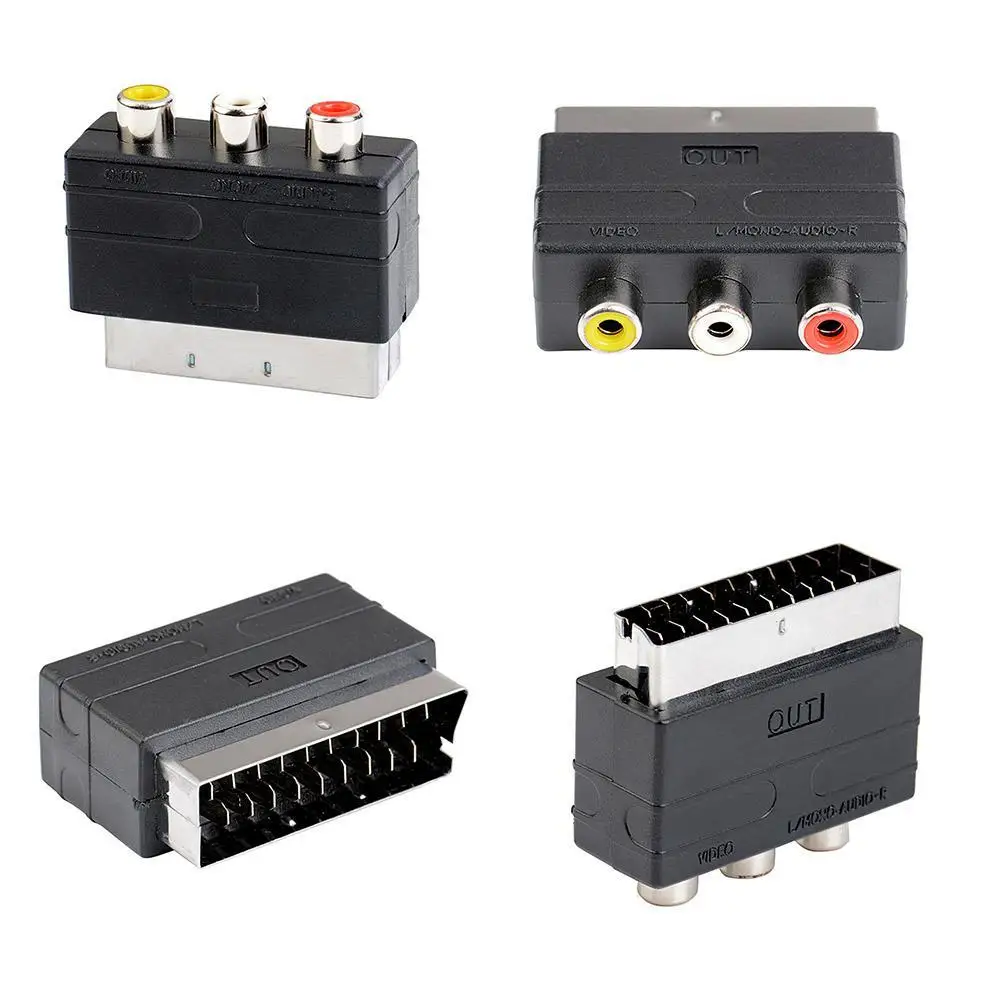 Адаптер RGB Scart на 3 RCA S Video Композитный SVHS для видео AV проектора телевизора DVD