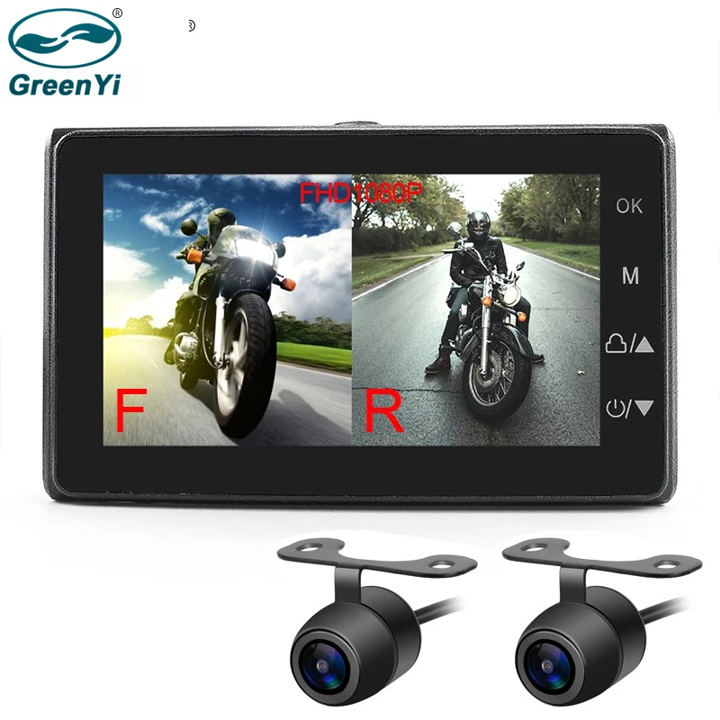 GreenYi MT19 мотоцикл цифровой видеозаписи (DVR видеорегистратор с разрешением Full HD 1080P +