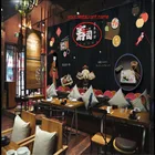 3D обои для суши, ресторанов, с ручной росписью, на черном фоне, современный декор В индустриальном стиле
