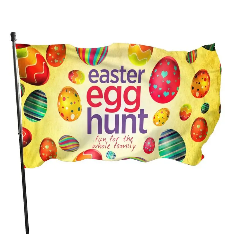 Пасхальные красочные яйца бабочки Маргаритка Тюльпан цветы зеленый 3x5 футов флаг