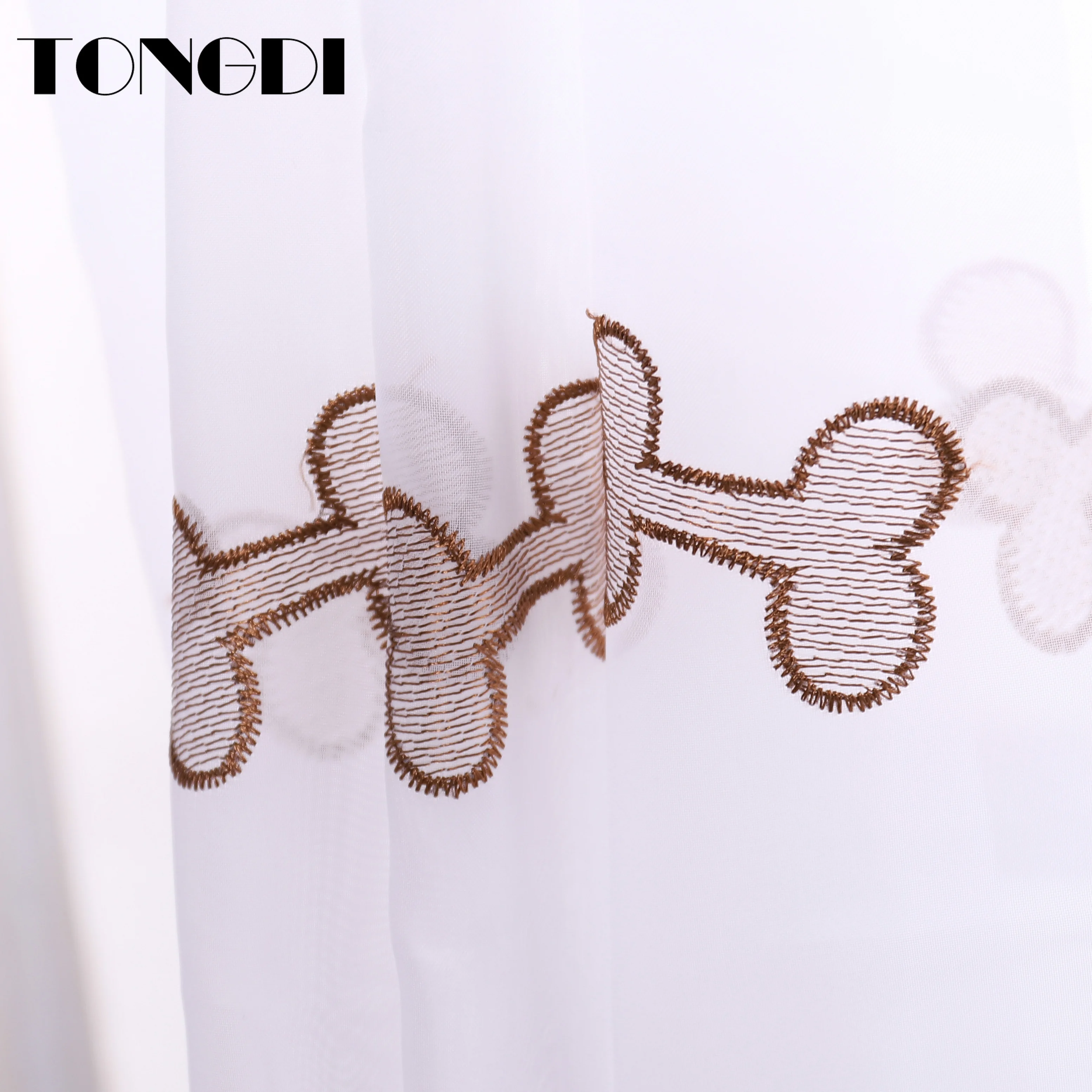 TONGDI Home Kitchen Children Curtains Cartoon Doggie Embroidery White Tulle Valance Decoration For Window Dining Room | Дом и сад