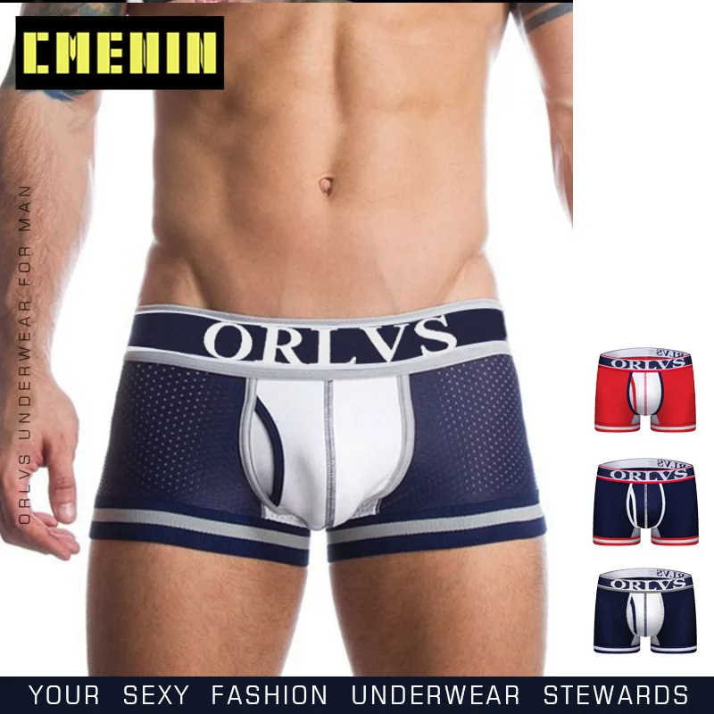 Мужские хлопковые трусы боксеры сексуальные боксерские шорты для геев гей пуш