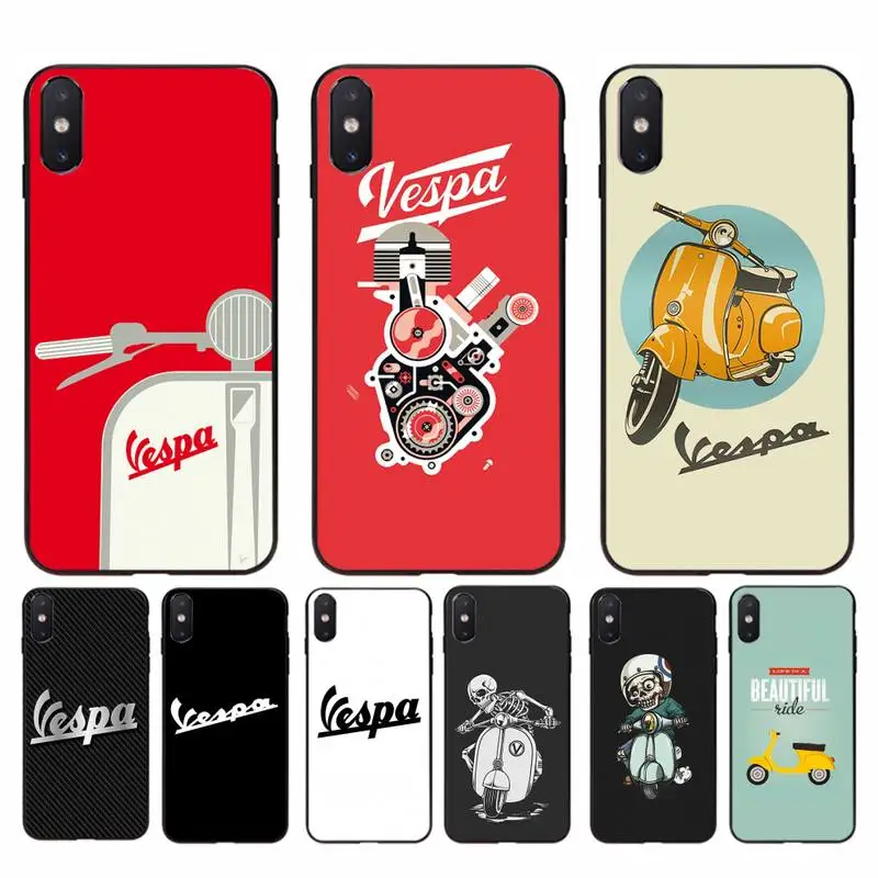 

Yinuoda Vespa Scooter Custom Soft Phone Case for iphone 11 12 Mini Pro Max X XS MAX 6 6s 7 8 plus 5 5S 5SE XR SE2020