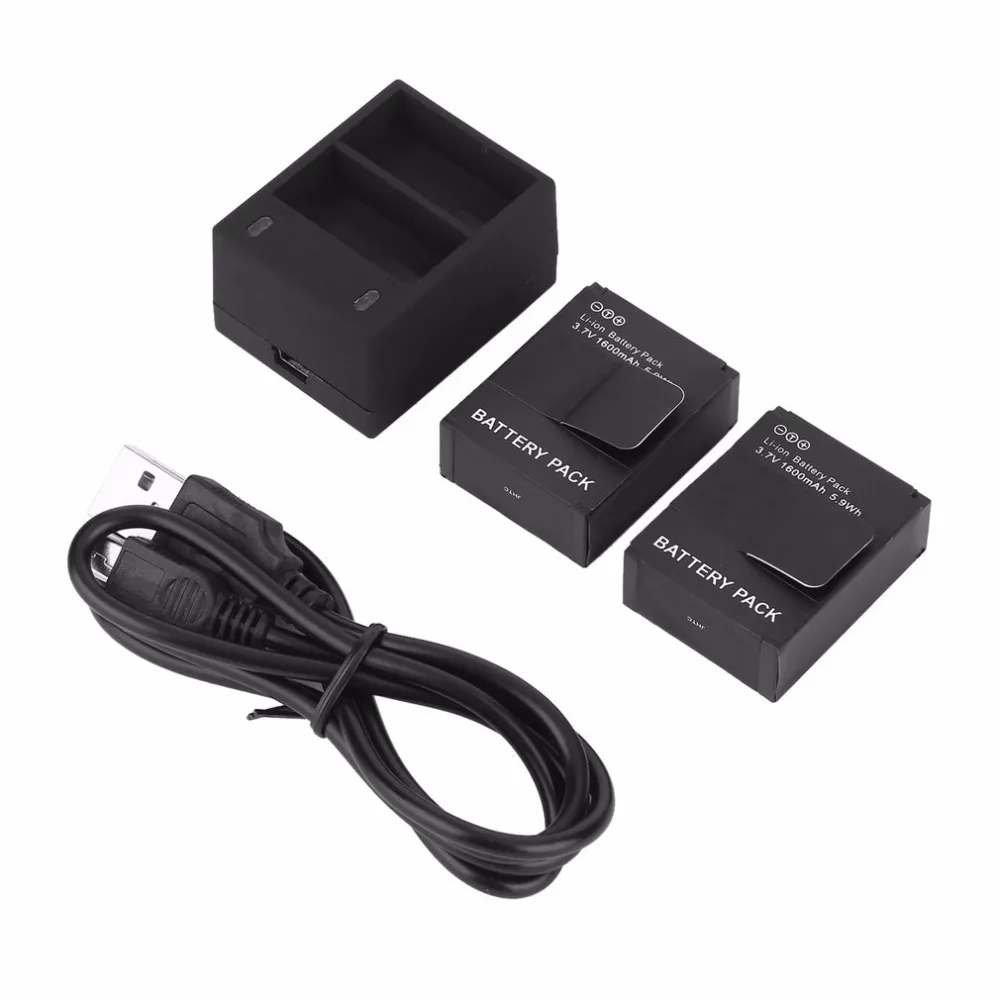 2 шт. Аккумулятор для камеры 3,7 в+ USB двойное зарядное устройство для Hero 3/3+ AHDBT-201/AHDBT-301 аксессуары для камеры с черным зарядным устройством для путешествий