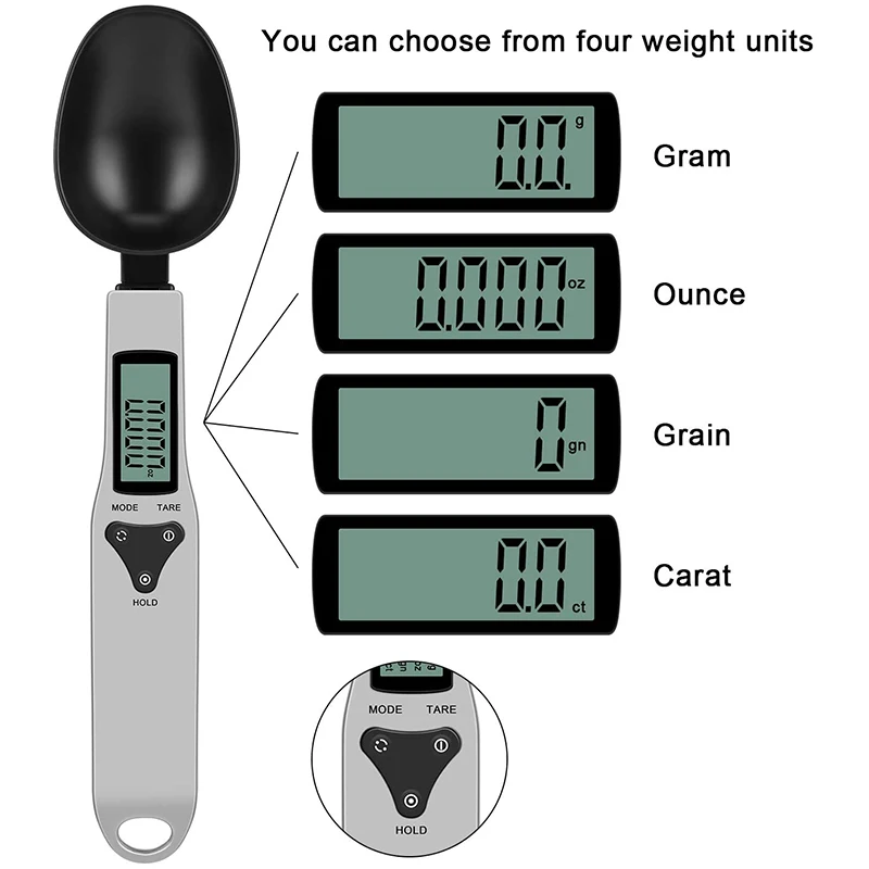 

300G/0.1G Portable LCD Digital Kitchen Scale Measuring Spoon Electronic Spoon Food Scale