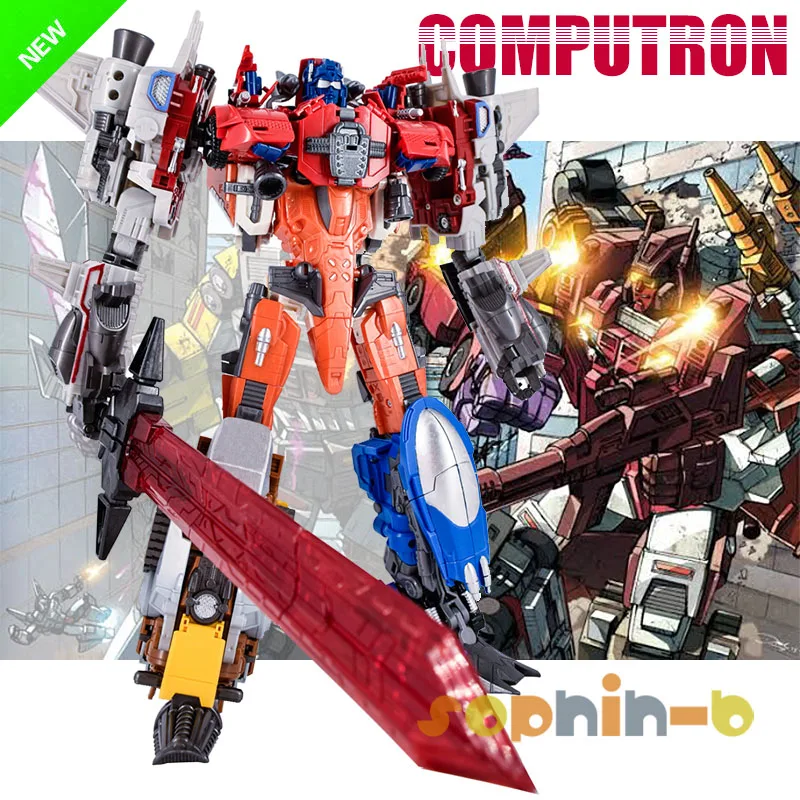 G1 трансформированный 5 в 1 Warbotron WB 03 WB03 TCW04 Computron Scattershot Nosecone Lightspeed фигурка
