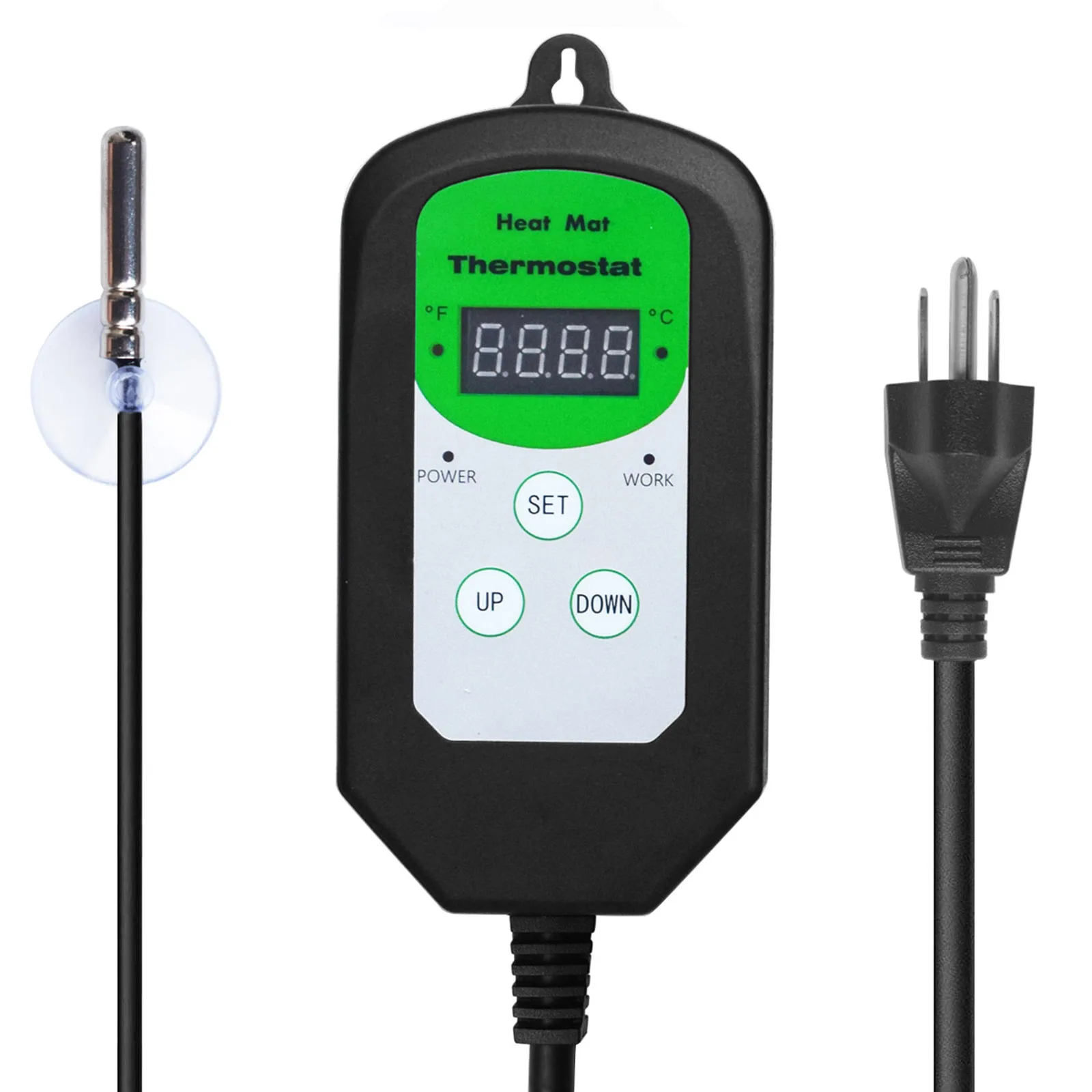

40-108 Degrees Fahrenheit Digital Heat Mat Thermostat Controller Black