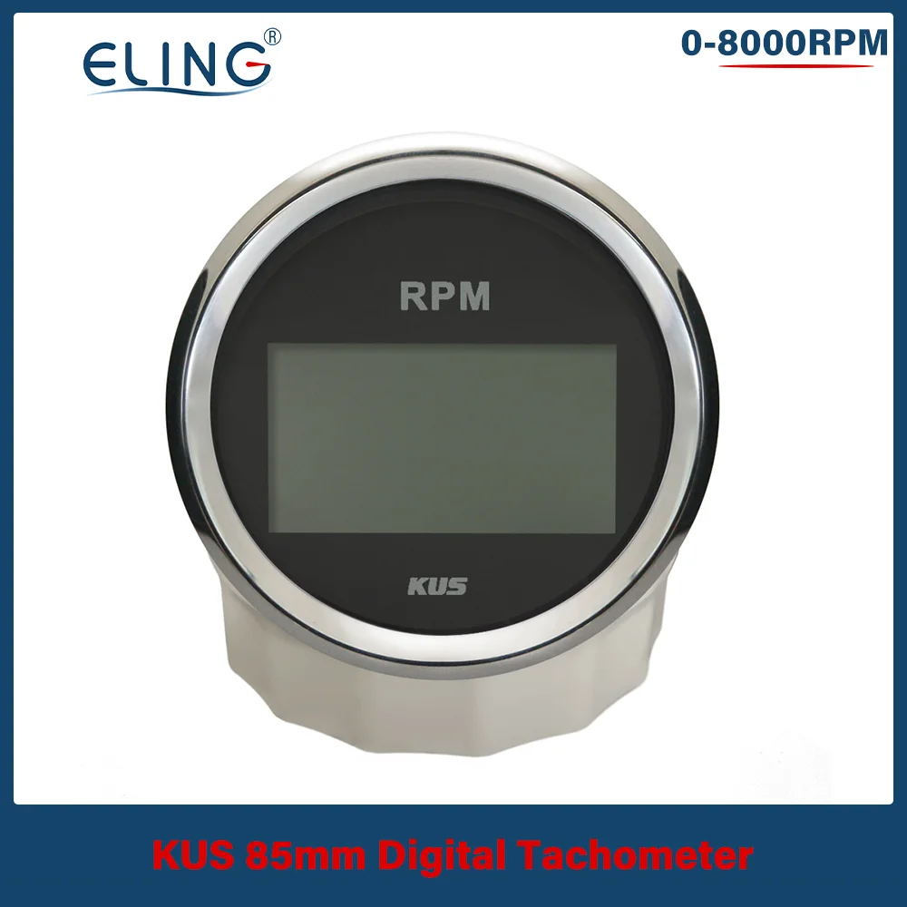 

Тахометр KUS 85 мм с цифровым дисплеем, Тахометр для автомобилей, мотоциклов, грузовиков, лодок, универсальный, с песометром, водонепроницаемы...