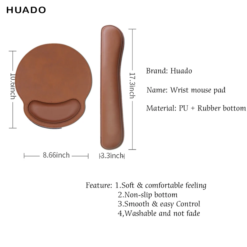 Leather Mouse Pad Wrist Support PU Ergonomic Memory Foam  Keyboard Mat  Suitable for Office and home Waterproof Surface images - 6