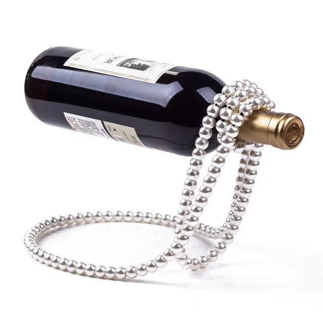 Creative Pearl Necklace Wine Bottle Holder 2