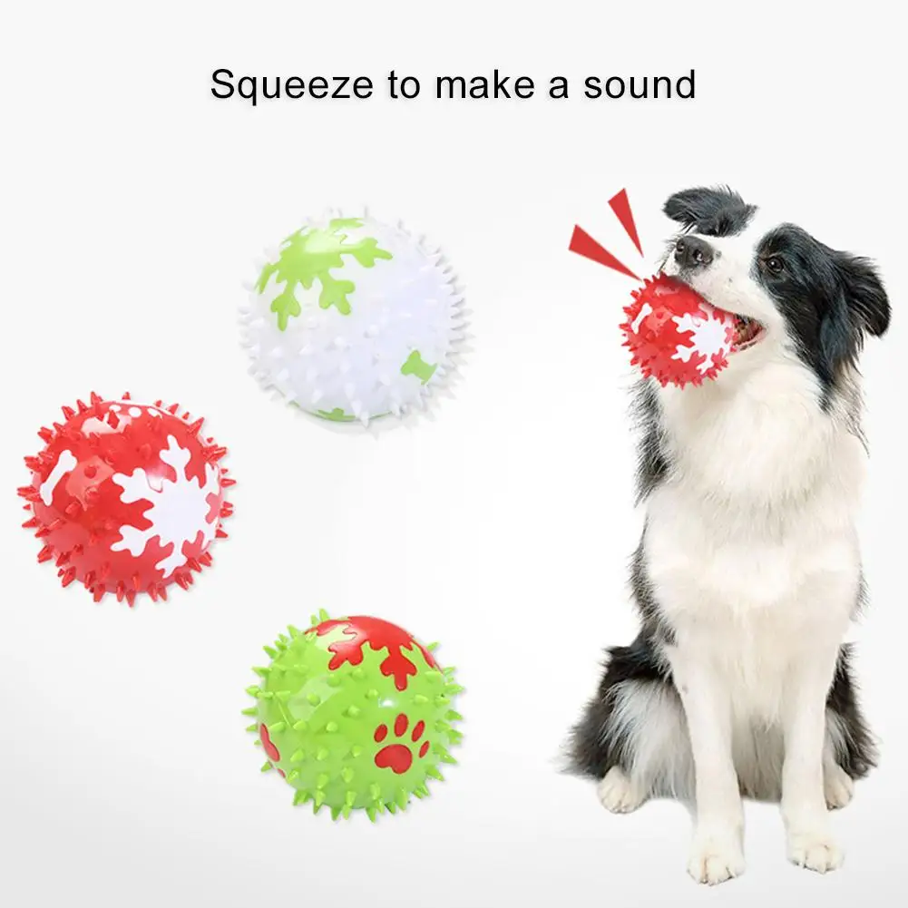 Pet собака мяч для собаки Звук анти кусать зубы очиститель уход за зубами