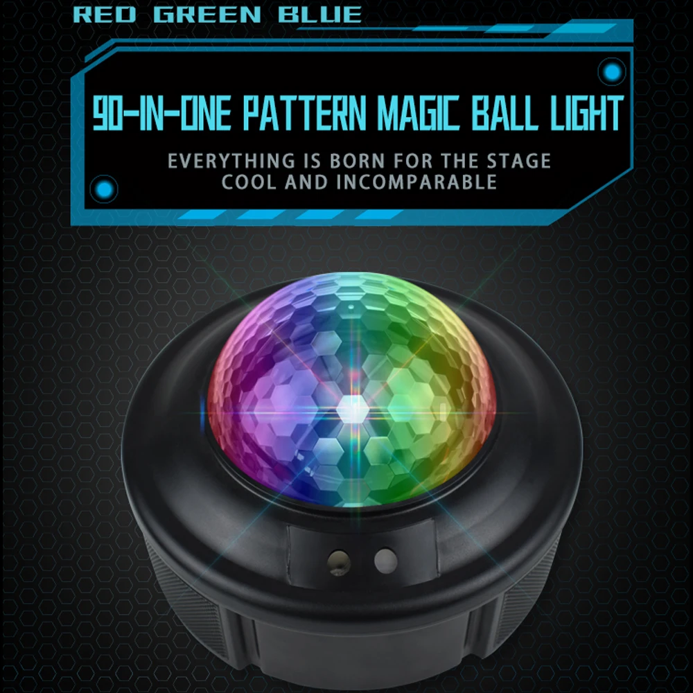 Светодиодный светильник для дискотеки 90 шаблонов на одном RGB лампа с эффектом