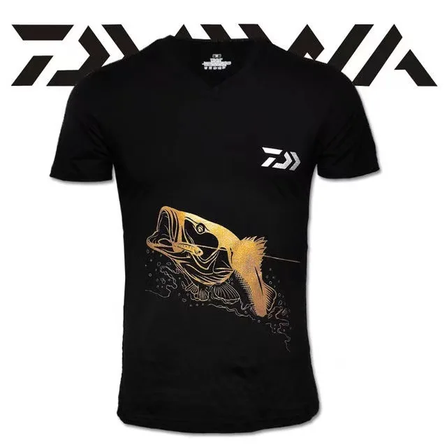 

Daiwa Men Fishing T Shirt Breathable Quick-drying Jersey Short Sleeve Fishing Wear Uv Protection Anti Moisture Fishing Clothing