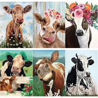 new 5d diy diamond painting animals cross stitch cattle diamond embroidery full square round drill crafts home decor manual gift