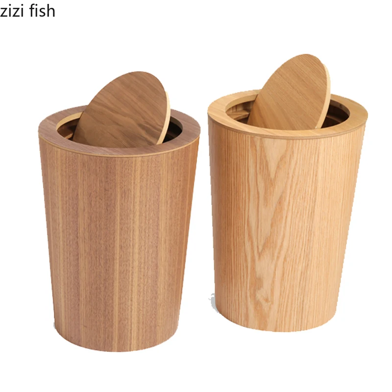 Корзины для мусора из массива дерева домашние инструменты уборки круглый