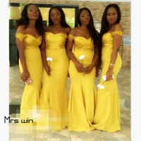mrs win bridesmaid dresses for girls elegant mermaid vestido madrinha under 50 gold sequins wedding party dress plus size hr056