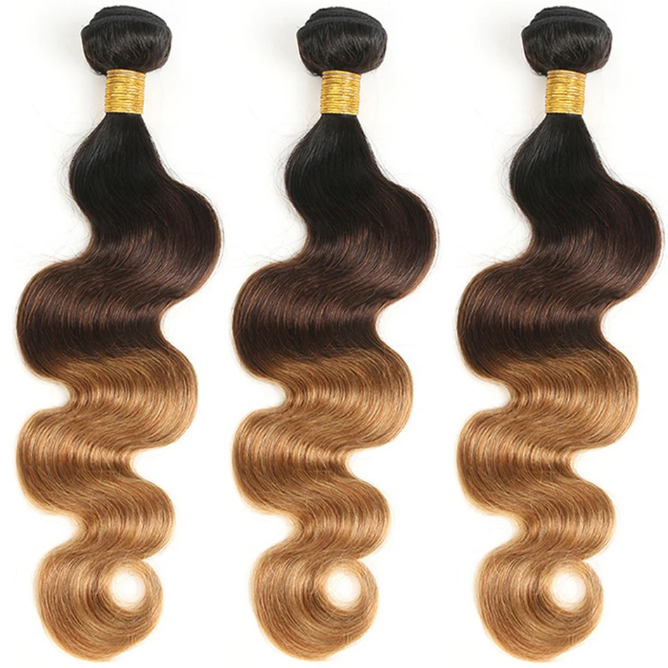 Омбре волосы для тела плетение волос пряди T1B/4/30 медовый блонд 100% человеческие