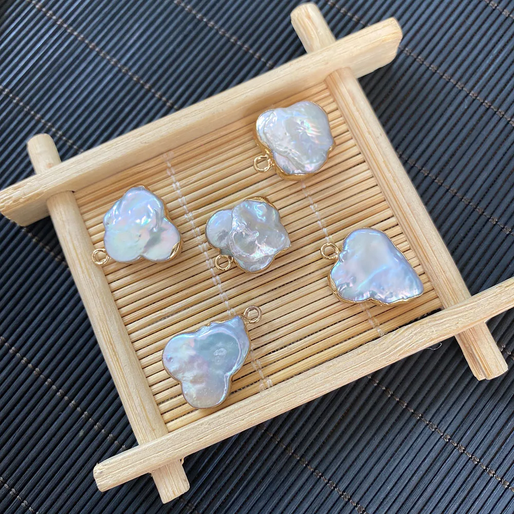 Ожерелье с натуральным пресноводным жемчугом подвеска в форме сливы модное