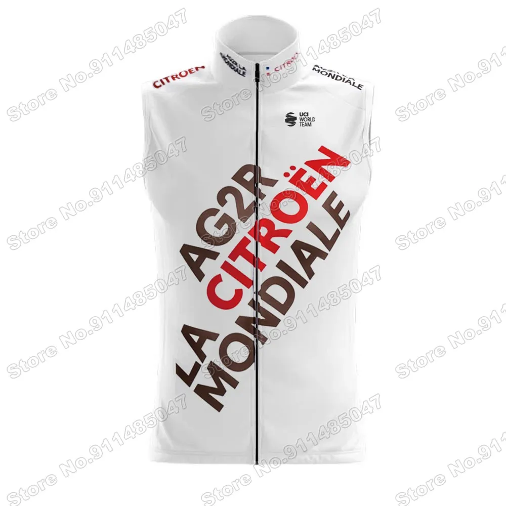 

Ag2r Team 2021 Winter Sleeveless Jerseys Bicycle Vest Cycling Jersey Mens Warm Mountain Bike Clothing Maillot Gilet