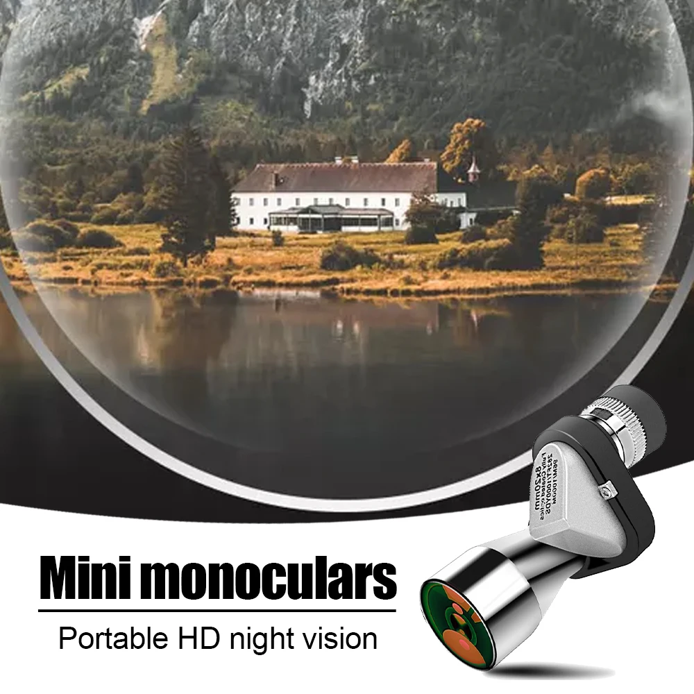

Mini Monocular Telescope 8 X 20 Low-Light Night Vision Waterproof Portable Military Zoom 10X Scope For Travel Outdoor Hiking