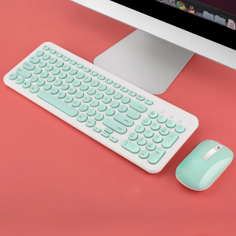 Беспроводная игровая клавиатура 2 4G мышь комбо USB приемник бесшумная мини-мышь