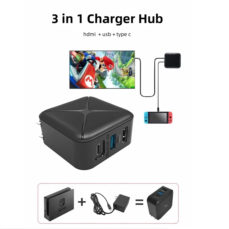 

Portable Housing TV Dock for Nintendo Switch Game Console PD Charger Hub Docking Station USB C HDMI Adapter for Nintendo Switch