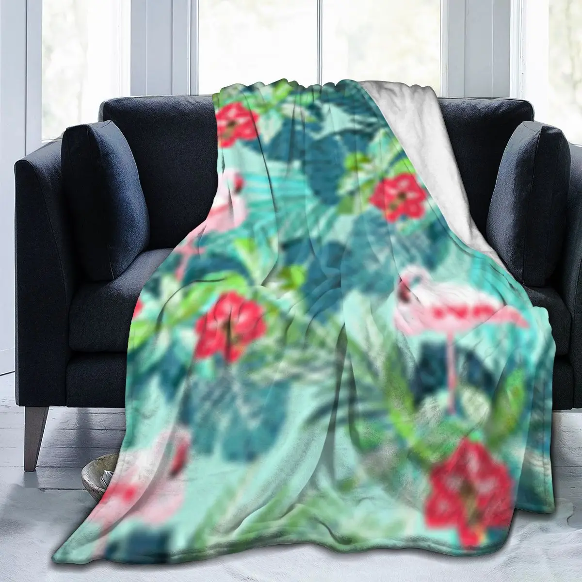 

Tropical Birds Flamingo Pattern Comfortable Air-Conditioned Super Soft Fleece Blanket For Bed Couch Dropship Decorative Throws