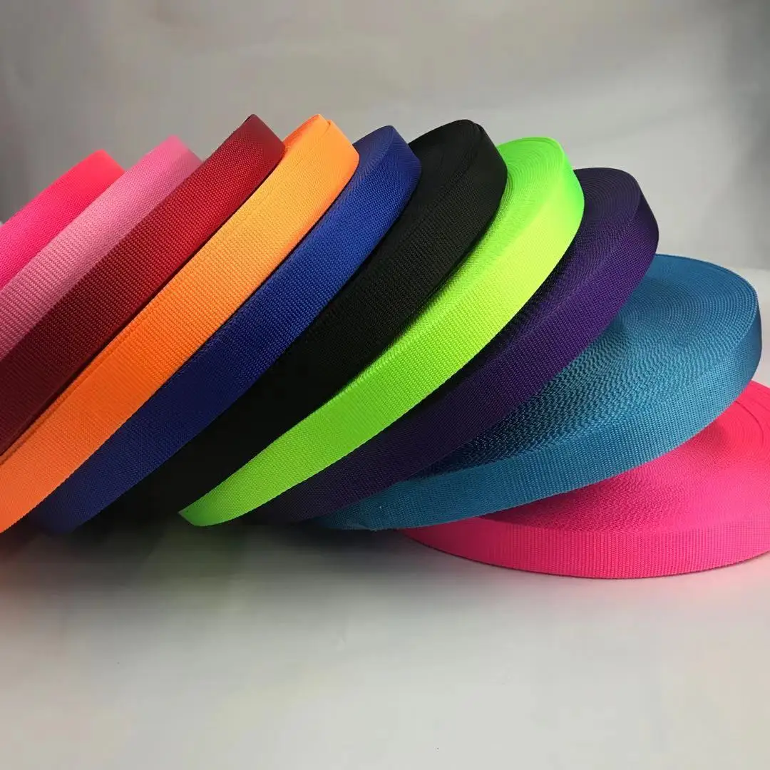 50 Meters 1CM Width Colorful 1.5MM Thickness Woven Polyester Imitation Nylon Webbing Straps Belt Pet Chest Strap Accessories | Дом и сад