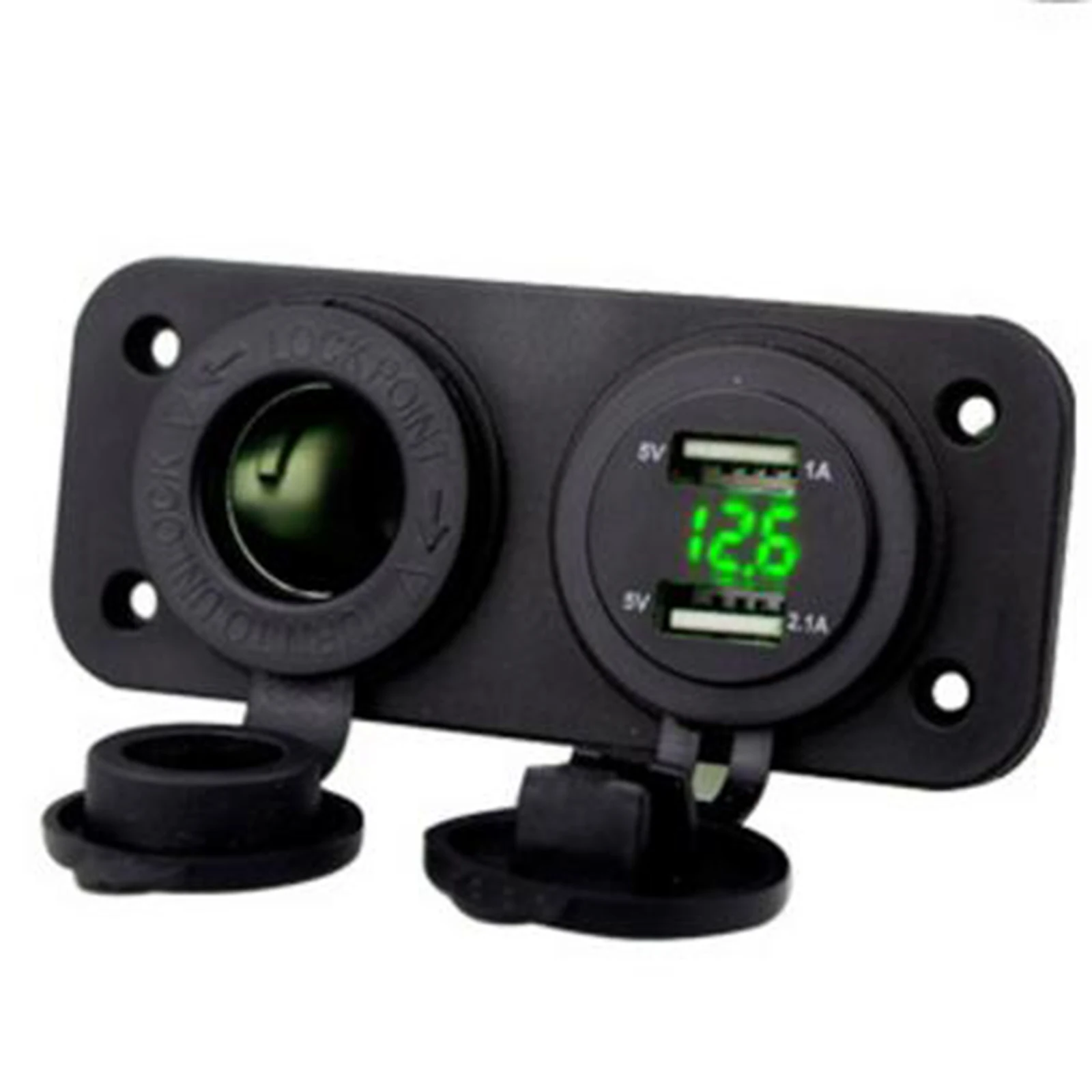 

Прикуриватель с цифровым дисплеем 12-24 В + Автомобильное зарядное устройство с двумя USB-портами 5 В/3,1 А, легкий светодиодный адаптер, мини-заря...