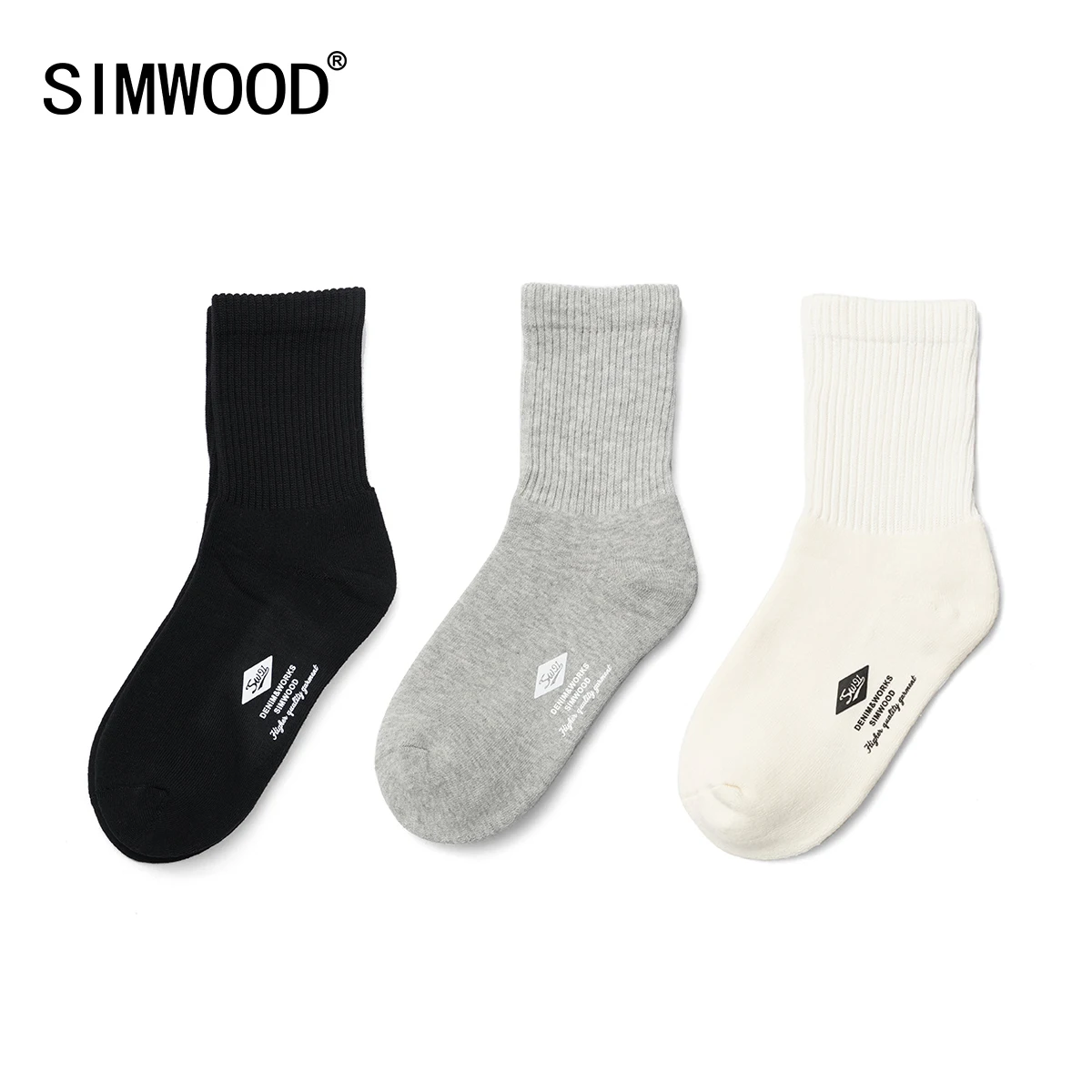 

SIMWOOD 2021 Autumn Winter New 3 Pack Quality Crew Socks Unisex Men Women Heavy Cushioned Athletic Warm Full-terry Running Socks