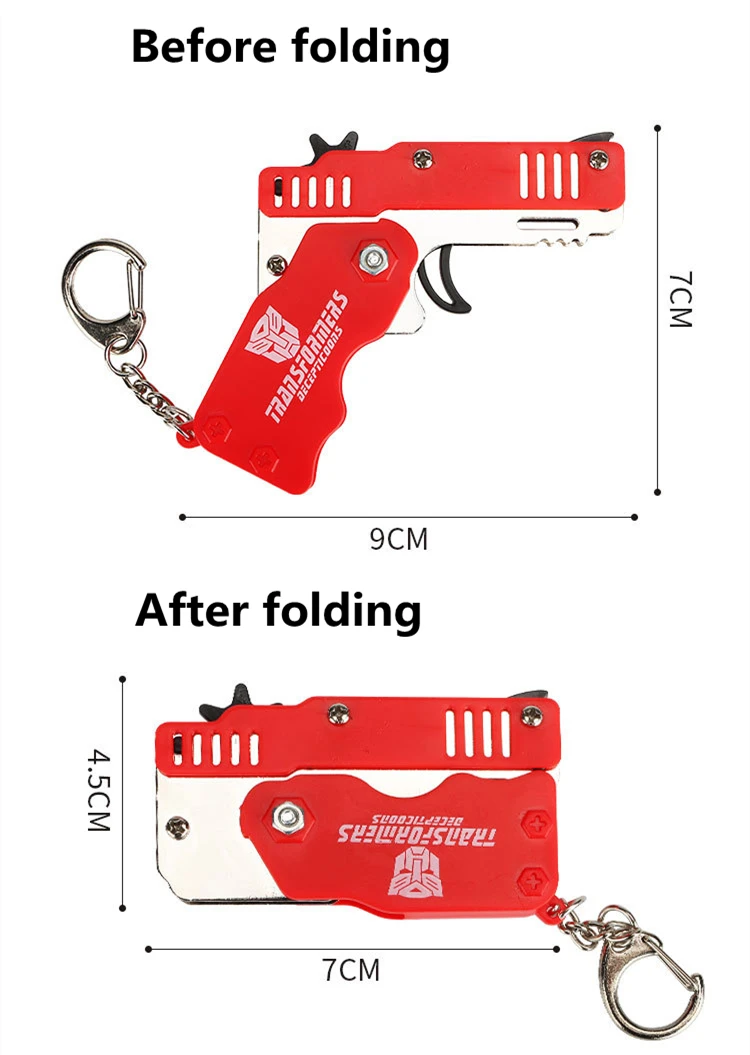 Металлический Игрушечный мини-пистолет складной в качестве кольца для ключей
