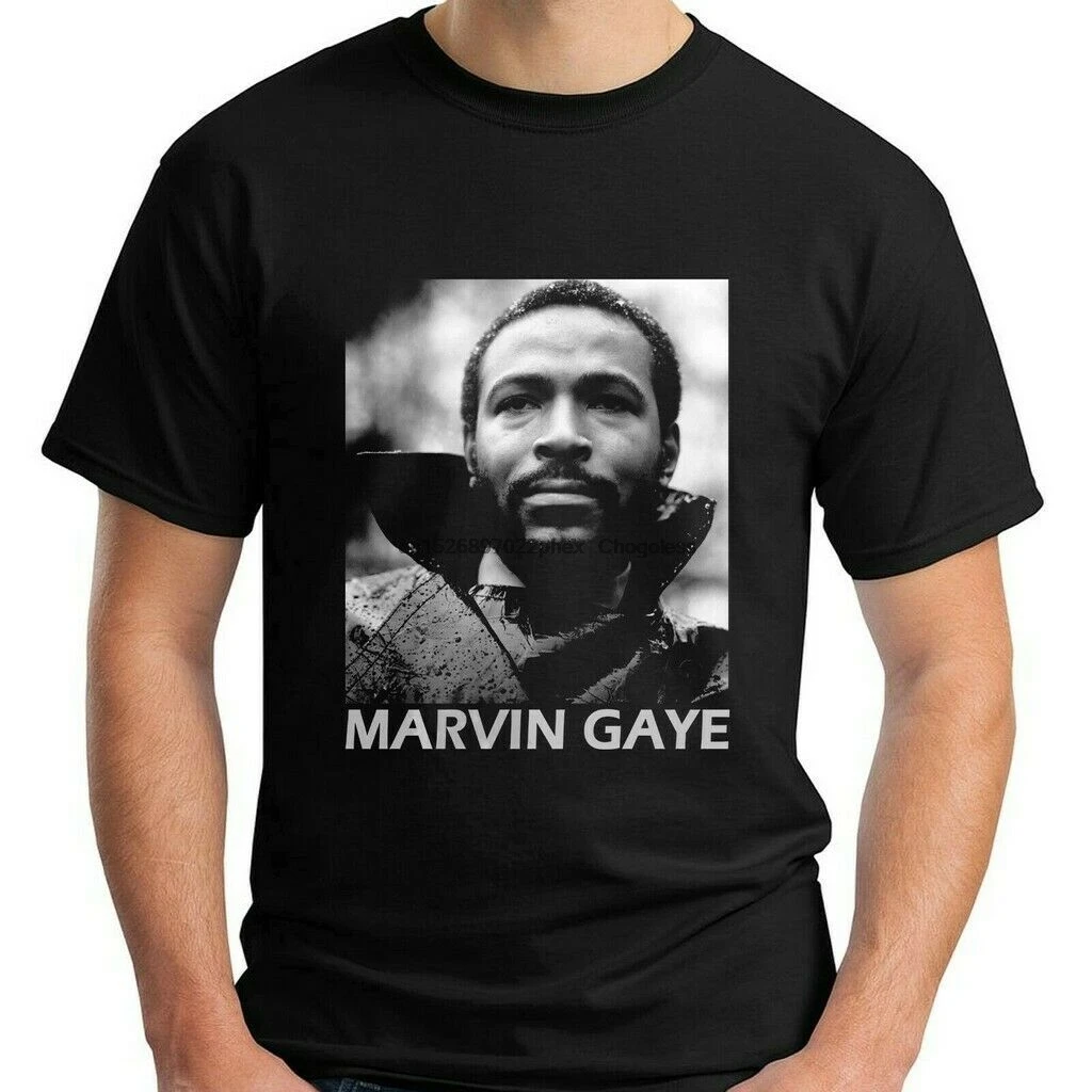 Черная футболка Marvin Gaye забавная хлопковая на день рождения винтажный подарок для