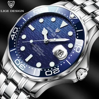 2022 lige new fashion mens mechanical watches automatic tourbillon 316l steel watch men waterproof date clocks man reloj hombre