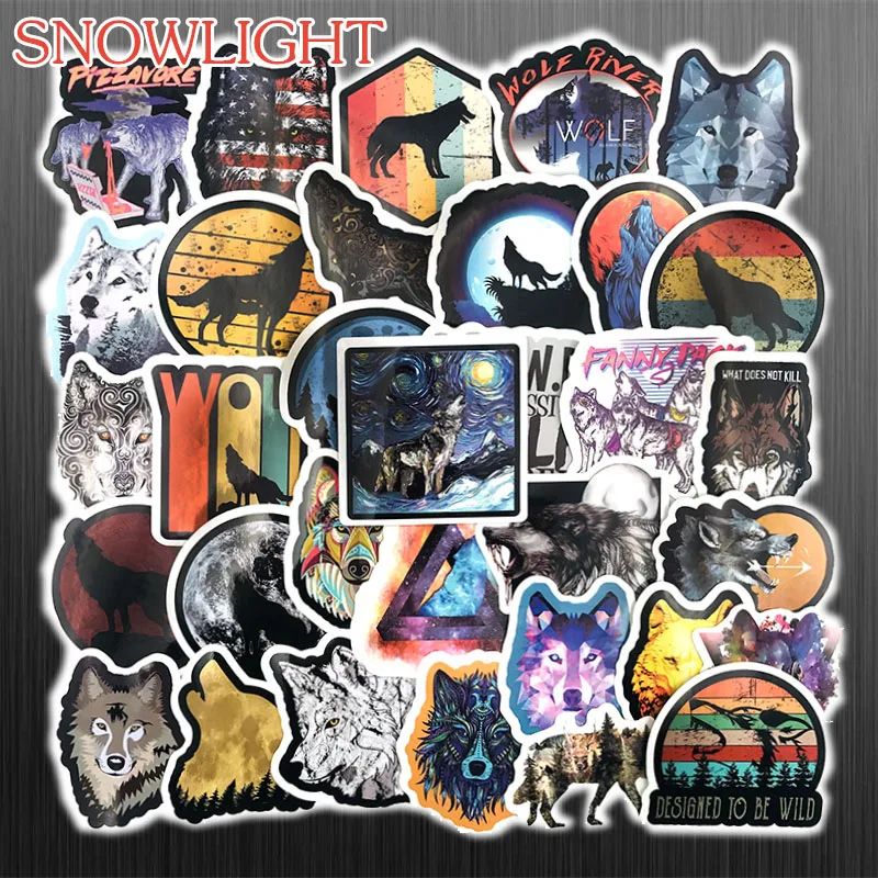 

10/50 pcs/pack The Wolf StickersToys For Children Animal Sticker To DIY Laptop Skateboard Luggage Motorcycle Bicycle Decals
