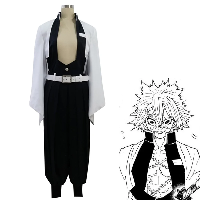 Аниме Demon Slayer Kimetsu No Yaiba костюмы для косплея Shinazugawa Sanemi костюм кимоно Хэллоуина