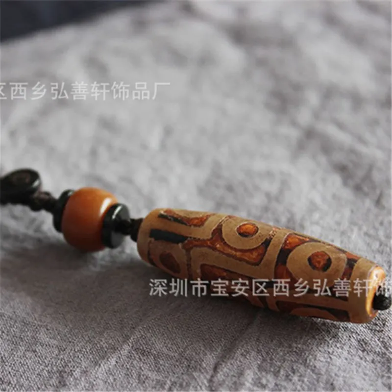 Девять глаз Тибет ДЗИ кулон брелок для ключей Натуральный камень материалы