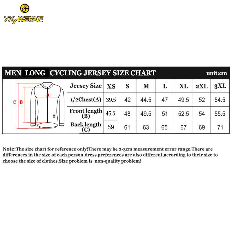 

YKYWBIKE Men's PRO Team Long Sleeve AERO JERSEY Cycling Jersey Men's Long Sleeve Spring and Autumn Shirt Cycling Cycling Top