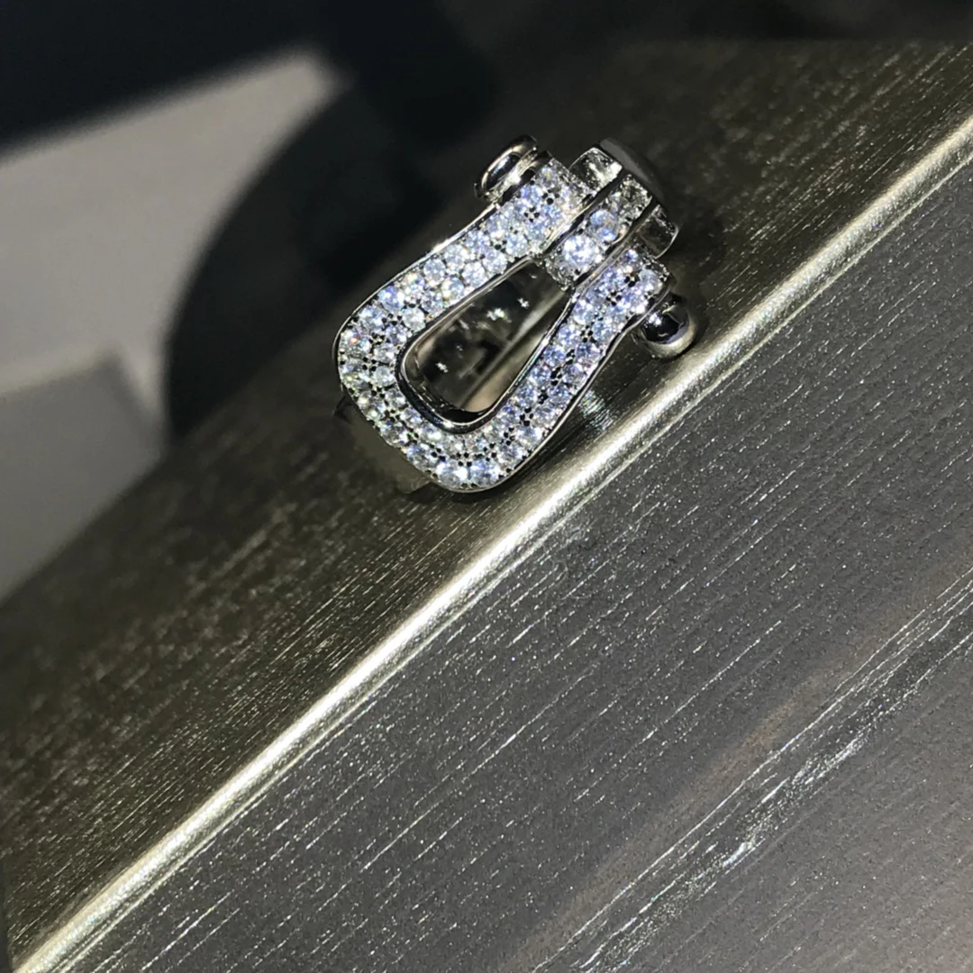 

Fashion Luxury Brand. Classic Micro Label. Two-Row Diamond Alloy Ring. Will Not Fade, Clear Lettering, Valentine's Day Gift