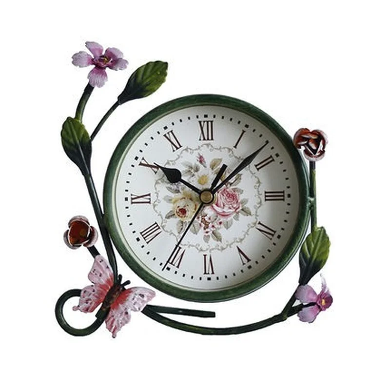 

Декоративные настольные часы с цветочным орнаментом, кварцевые украшения для гостиной, спальни, Декор для дома, 18 см
