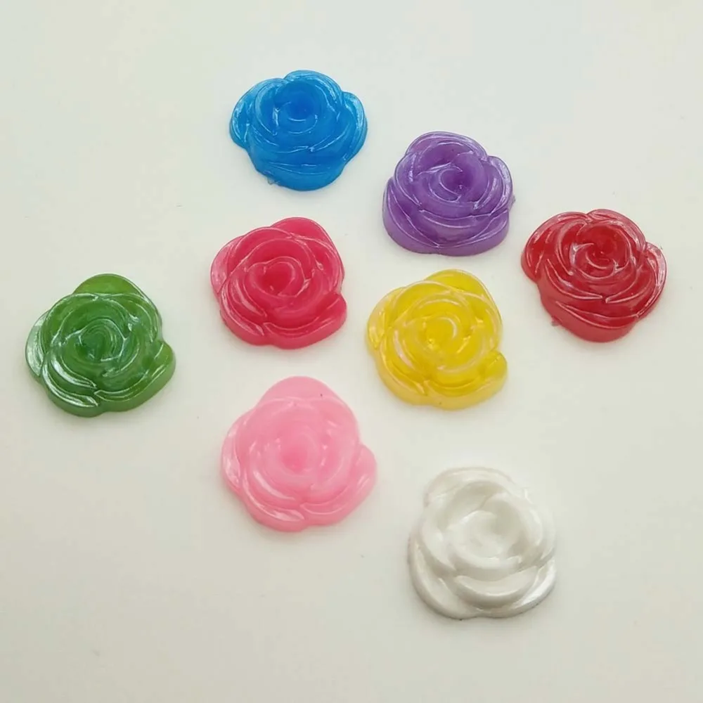 BOLIAO 60 шт. 14х14 мм Цветок акриловый плоский задник Ремесло Свадьба/сумки/домашние