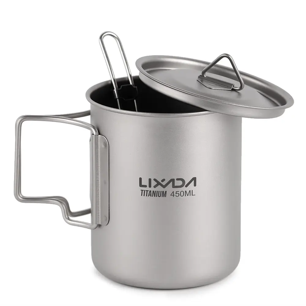 Lixada 5 шт. набор посуды для кемпинга пикника 450 мл/750 мл кастрюля спиртовая плита