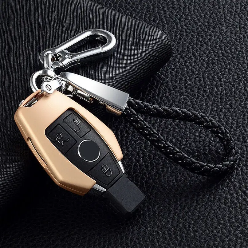 

Zinc Alloy Car Key Case Cover With Keychain For Mercedes Benz B C S E-Class GLK