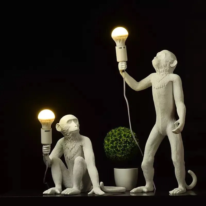 

Пеньковая веревка seletti лампа в форме обезьяны Art, скандинавские реплики, полимерная обезьяна, подвесной светильник для бара, столовой, кухни,...